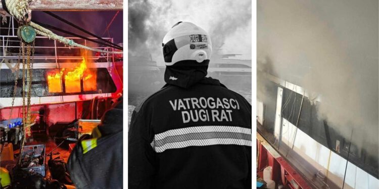 Ministarstvo o požaru broda nadomak Splita: Okolni brodovi su spašeni, još traje sanacija