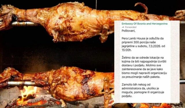 Ministarstvo vanjskih poslova pripremilo janjetinu za državljane BiH koje treba evakuirati