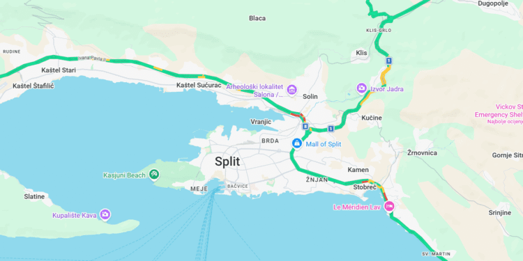 Ponedjeljak je, a ovako jutros izgledaju splitske prometnice