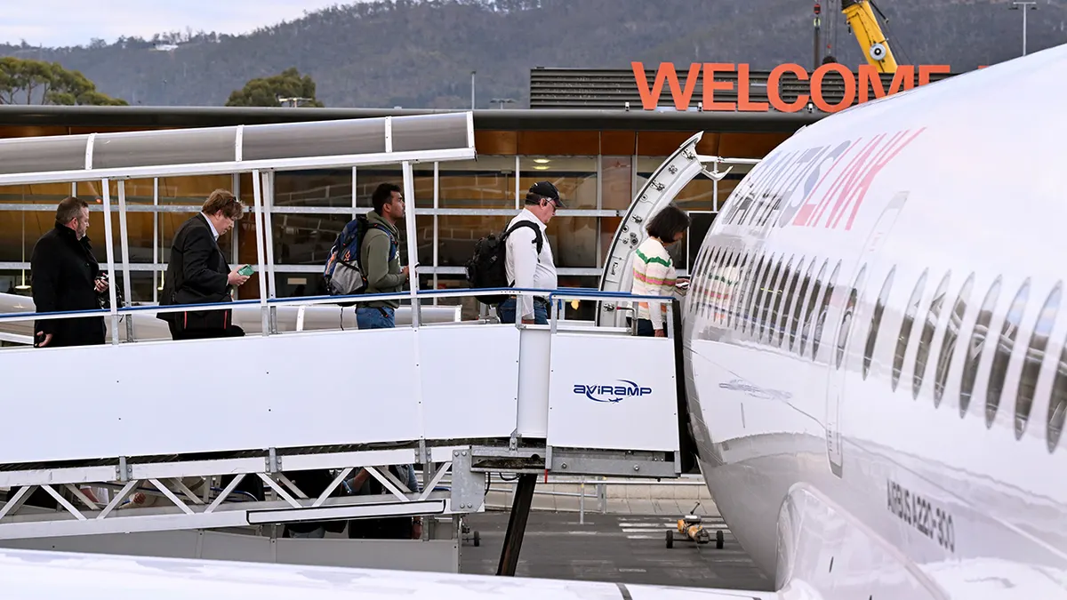 Ukrcaj putnika u zračnoj luci Hobart