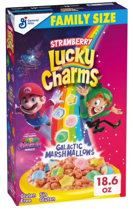 Lucky Charms žitarice, film Super Mario Galaxy, jagoda, obiteljska veličina, 18,6 oz