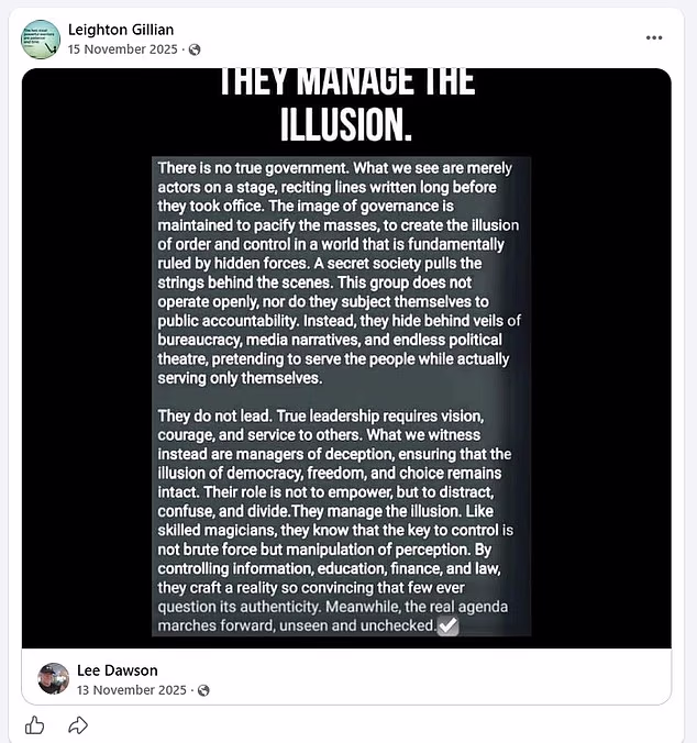 Gillian je ostala izvan svjetla pozornosti, ali je aktivna na društvenim mrežama i dijeli postove kao poricateljica Covida, protivnica Vaxxa, protivnica establišmenta i obožavateljica kontroverznog influencera Andrewa Tatea