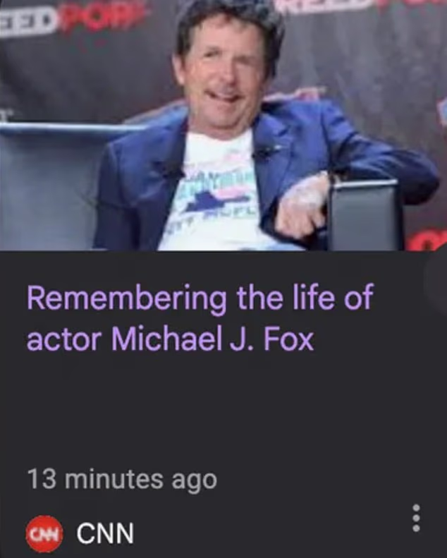 CNN je u srijedu objavio članak zlokobnog naslova Sjećanje na život glumca Michaela J. Foxa