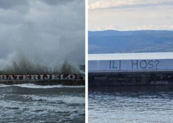 FOTO Netko se našalio s praznim zidom na Firulama: “Oće bit Torca ili HOS?”