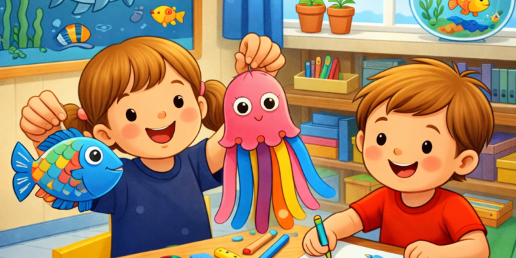 MORSKI SVIJET Djeca će izrađivati ribice i hobotnice te crtati motive iz morskih dubina