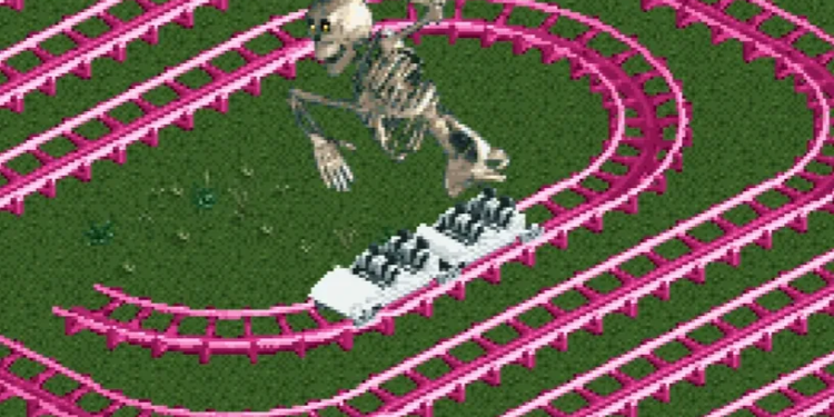 Ovaj RollerCoaster Tycoon 2 Rollercoaster toliko je nesagledivo dugačak da izgleda poput matične ploče