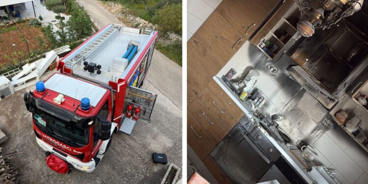 Požar kuće u Slatinama, vatrogasci brzo intervenirali