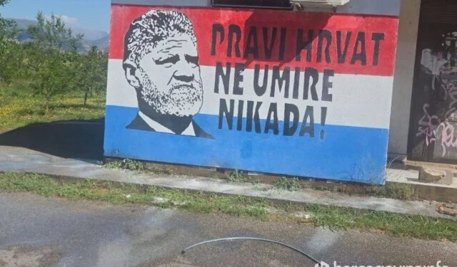 Prebojan mural posvećen Praljku u naselju Ortiješ, ubrzo isprana boja i Praljak opet osvanuo