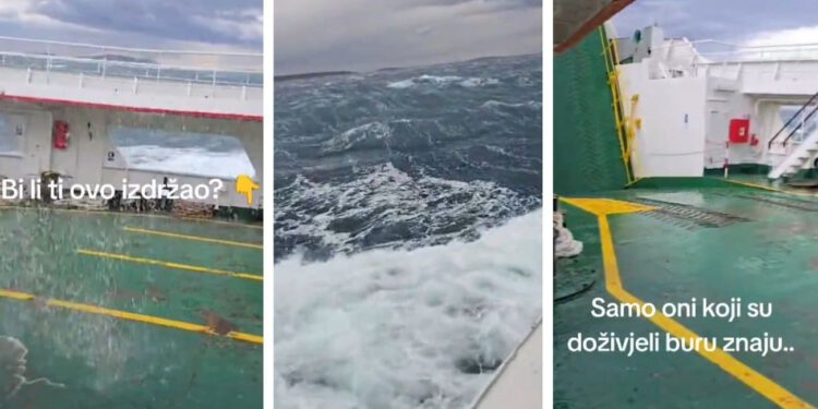 “Probao i rekoh – nikad više”: Procurila snimka s trajekta koji se bori s valovima orkanskog vjetra