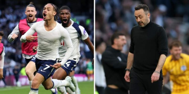 VIDEO Najzanimljiviji momenti Tottenham-Brighton 2-2. Xavi Simons vara De Zerbija, pa sprdnja u 95. minuti