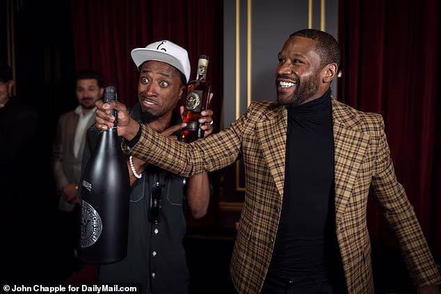 Mayweather was seen promoting his 'Good Money Whiskey' and champagne brand