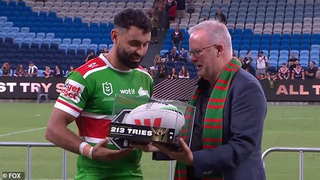 Albanese je već dugo redoviti posjetitelj utakmica South Sydney Rabbitohs