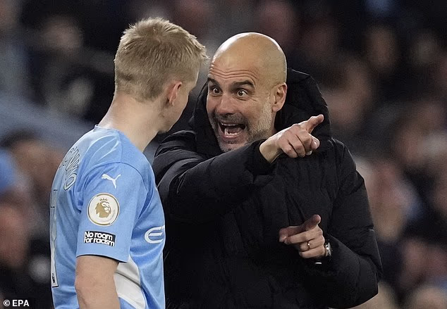 Guardiola once stopped a session, ordering everybody inside, after left back Oleksandr Zinchenko spoke back to him