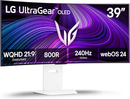 LG 39GX90SA-W 39-inčni Ultragear WQHD 240Hz OLED zakrivljeni monitor za igre