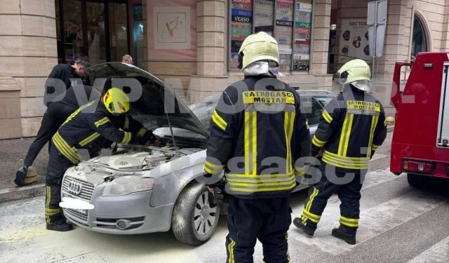 Audi planuo u Ulici Stjepana Radića, građanin odmah uzeo aparat i ugasio vatru