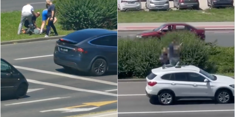 Imamo cijelu snimku incidenta u Novom Zagrebu: Muškarac se bacio i u bok auta