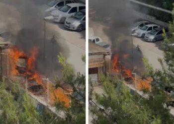 POŽAR U SPLITU Izgorjela dva polupodzemna kontejnera na velikom parkingu. Vatrogasci brzo intervenirali