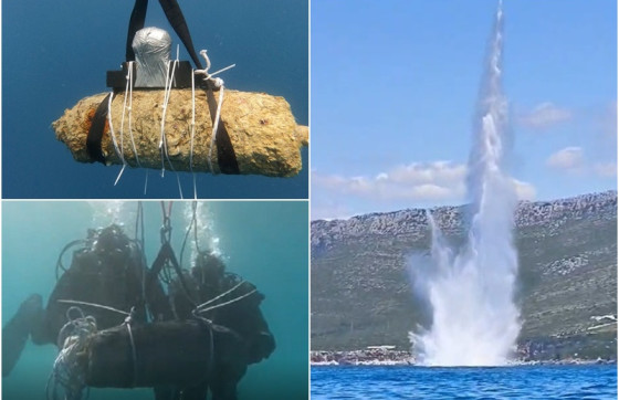 Policijski ronioci uništili zrakoplovnu bombu iz korčulanske uvale (FOTO/VIDEO)