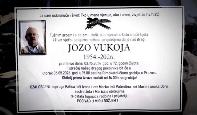 Preminuo Jozo Vukoja, bivši načelnik općine Prozor-Rama