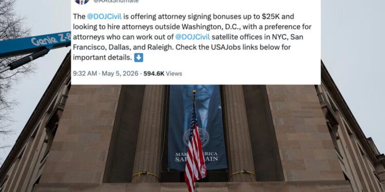 Tako malo odvjetnika želi raditi za Trumpovo DOJ da je agencija bila prisiljena ponuditi velike bonuse za potpisivanje