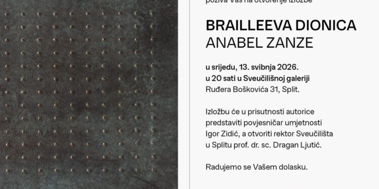 U Splitu se otvara izložba koja umjetnost približava i slijepim osobama: “Brailleeva dionica” Anabel Zanze