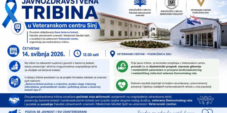 U Veteranskom centru u Sinju održava se javnozdravstvena tribina o dijabetesu