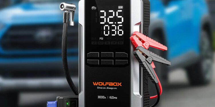 Uštedite dodatnih 50% popusta na Wolfbox 4-u-1 bežični autopokretač, pumpu za napuhavanje guma, Power Bank i svjetiljku, sada samo 59,99 USD
