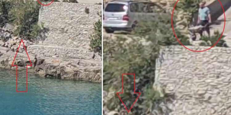 VIDEO Potpuni izostanak srama – U Sućurju na Hvaru karijole kamene šute izbacio na plažu i u more?!