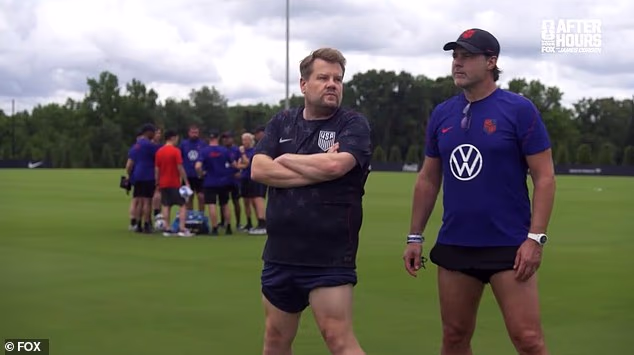 Corden se pojavio u kompletnoj opremi Team USA u segmentu prve epizode svoje emisije Fox