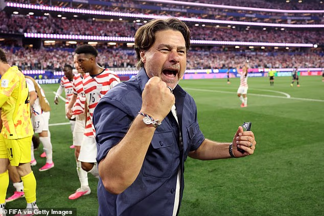 Menadžer Mauricio Pochettino izgledao je oduševljeno dok je njegova momčad slavila u potpunosti u LA-u