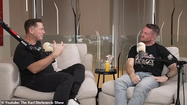 Intervju od 55 minuta objavljen je na YouTube stranici The Karl Stefanovic Show u utorak poslijepodne (na slici)