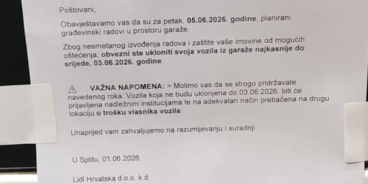 Ako nam ovom mjestu u Splitu parkirate vozilo, hitno ga morate ukloniti