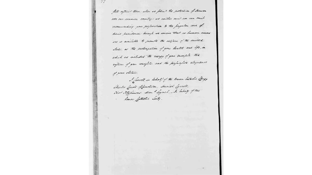 Obraćanje Johna Carrolla predsjedniku Georgeu Washingtonu 1790