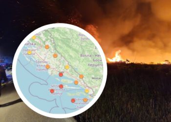 Karta otkriva zabrinjavajuće stanje: Split pod najvišim upozorenjem zbog požara