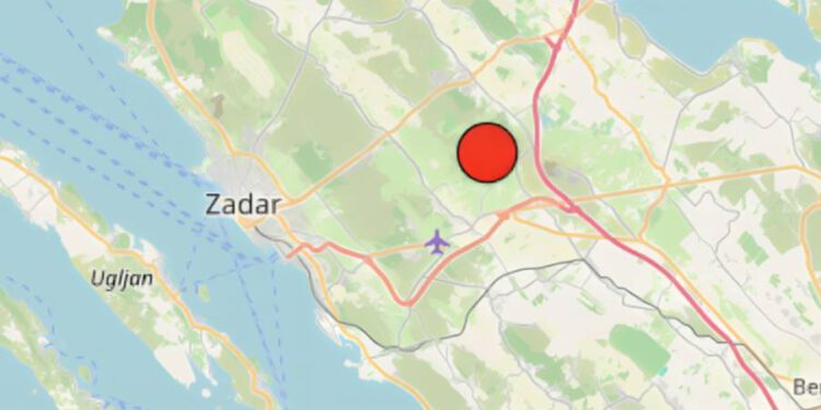 Ovdje je bio epicentar potresa koji se osjetio u Zadru