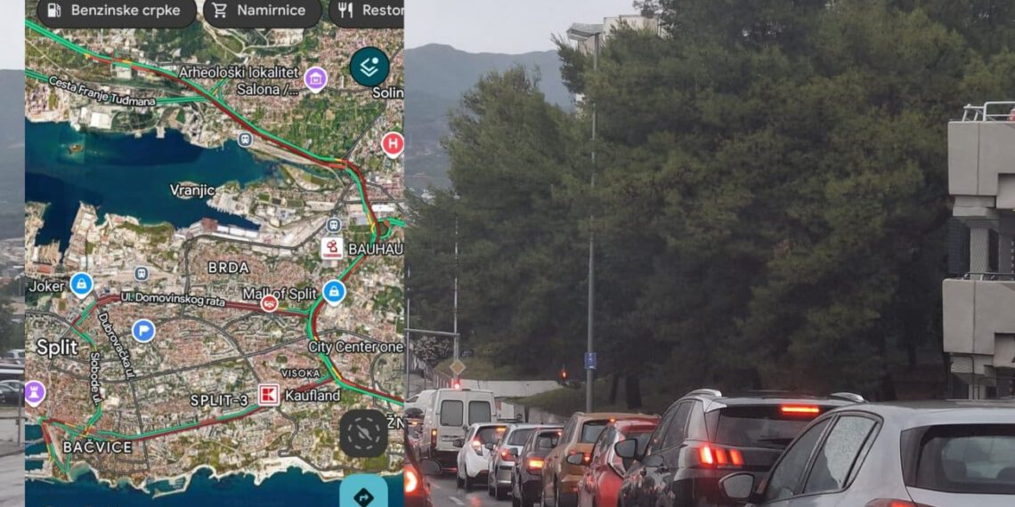 Split paraliziran nakon nevremena: Kolone kilometarske, vozači zaglavljeni na izlazima iz grada
