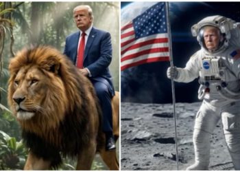 Trump obilježava Dan D videom umjetne inteligencije na kojem jaše lava i fotografijom koja Obaminu knjižnicu prikazuje kao kantu za smeće