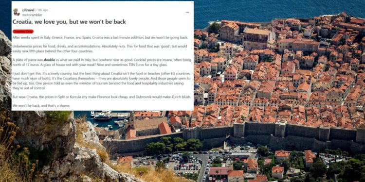 Turist žestoko kritizirao cijene u Hrvatskoj: “Čaša vina je deset eura, natjerao bi Zürich da pocrveni”