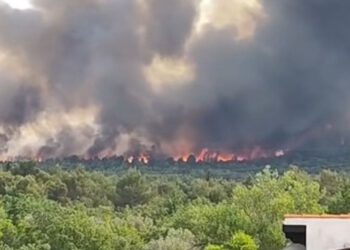 VIDEO Pogledajte kako bukti požar kod Šibenika nakon udara groma