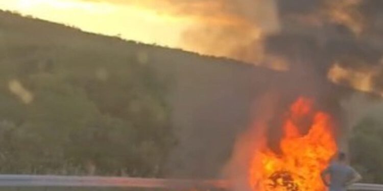 VIDEO Policija se oglasila o požaru auta na A1