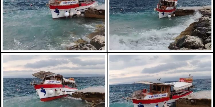 Vjetar nemilosrdan prema brodu u Splitu: “Ajme razbit će ga”
