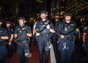 Zabava gledanja Knicksa zapada u kaos dok se navijači New Yorka svađaju, a interventna policija koristi papreni sprej