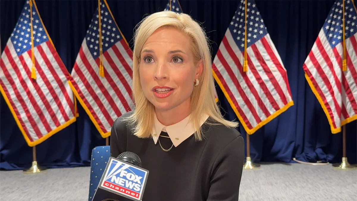 Rep. Ashley Hinson sitting for an interview in Washington D.C.