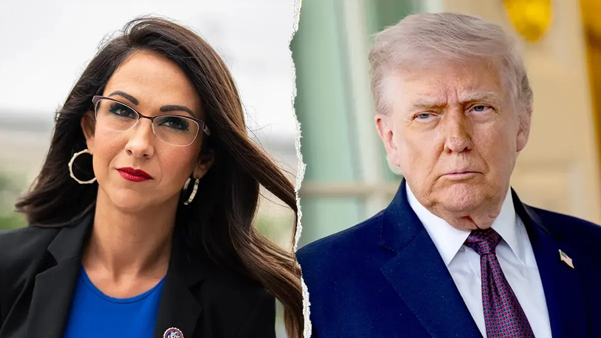Podijeljena slika zastupnice Lauren Boebert i predsjednika Donalda Trumpa