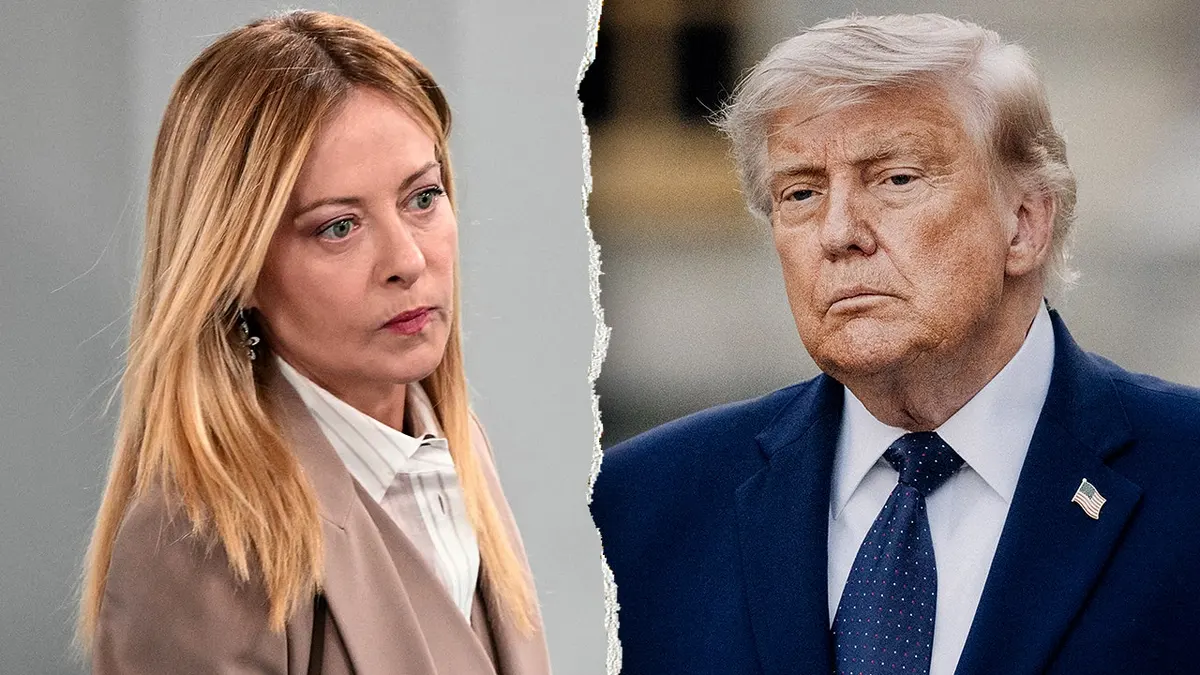 Predsjednik Trump u skupini G7 slijeva s talijanskim premijerom s desne strane u rascjepu