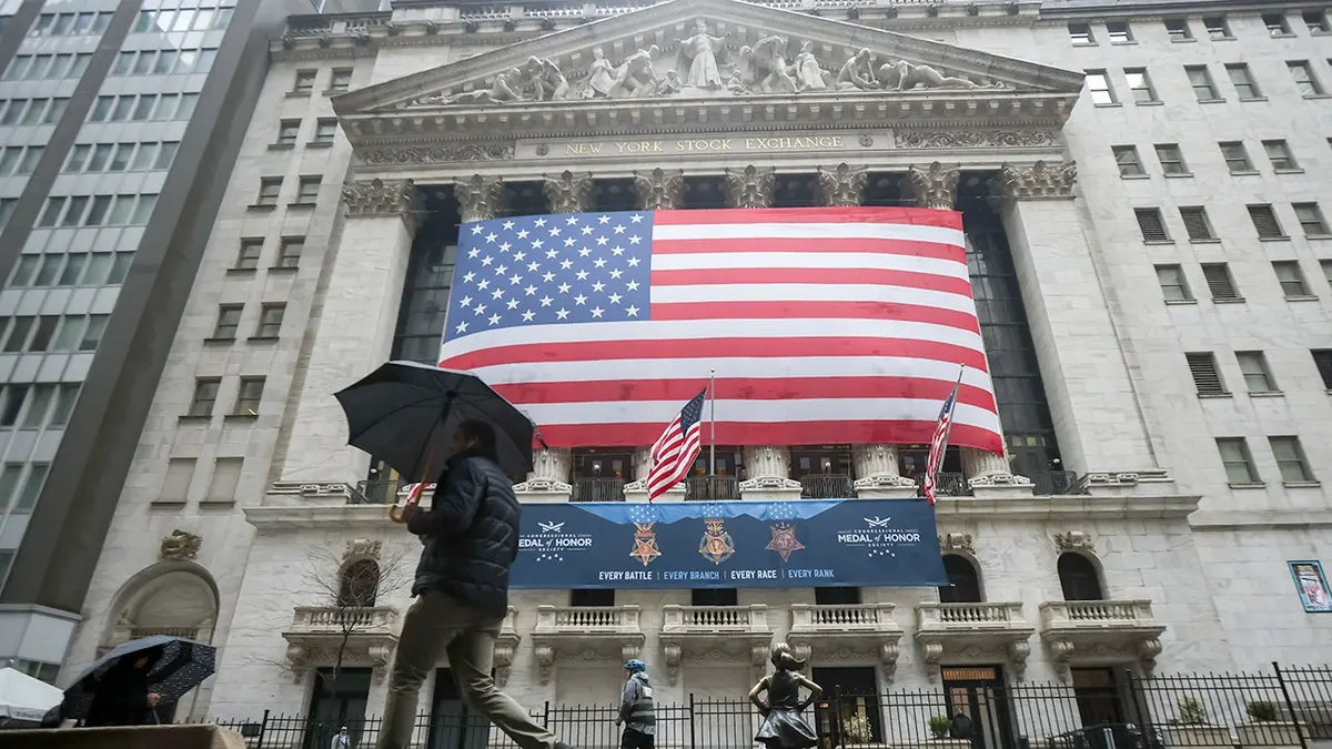 Američka zastava na burzi u New Yorku