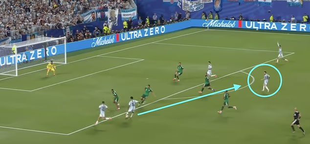 Messi prima povratno dodavanje od Gonzaleza i završava svoj hat-trick