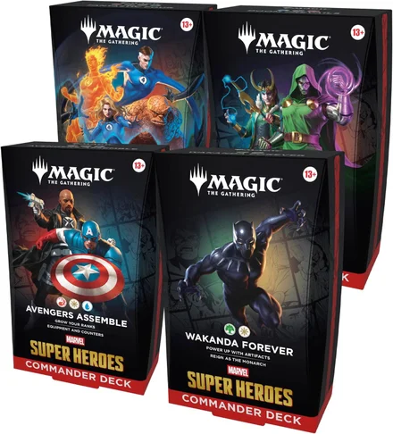 Magija: Okupljanje | Marvel Super Heroes Commander Deck Bundle - Avengers Assemble, Wakanda Forever, The Fantastic Four, Doom Prevails)