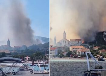 BUKNUO NOVI VELIKI POŽAR Gori kod Vinišća, zračne snage i vatrogasci brane kuće od vatrene stihije