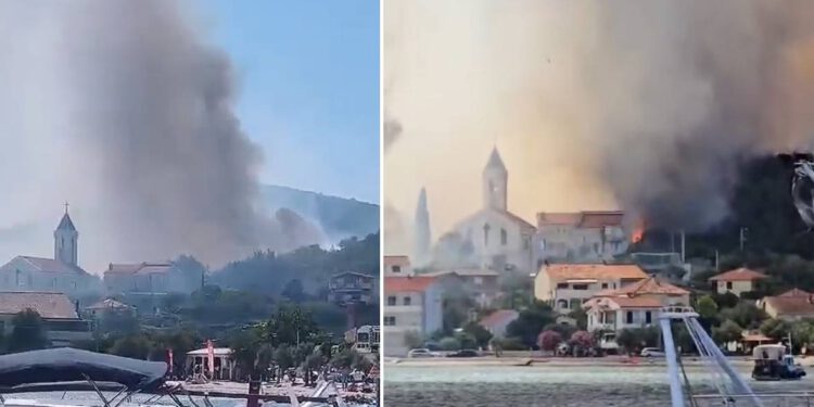 BUKNUO NOVI VELIKI POŽAR Gori kod Vinišća, zračne snage i vatrogasci brane kuće od vatrene stihije